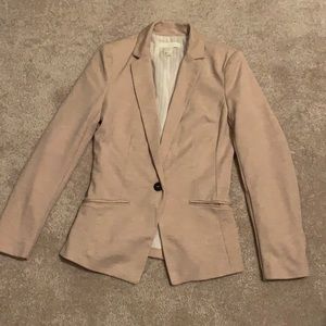 H&M Pink Classic Women Suit Jacket Pocket Office Work Blazer